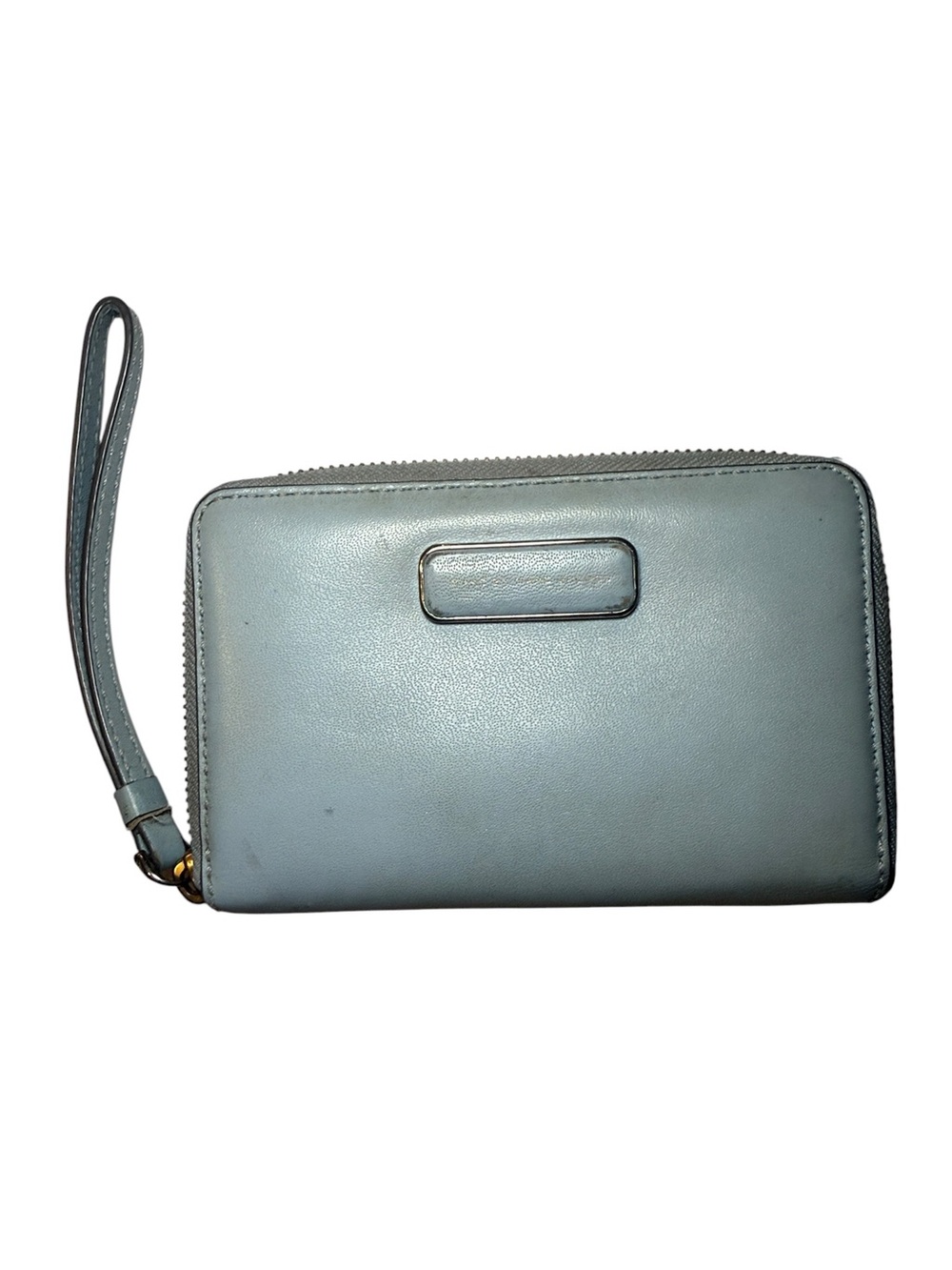 Marc by Marc Jacobs Light Blue Leather Wingman Phone Wristlet Wallet OS VGUC